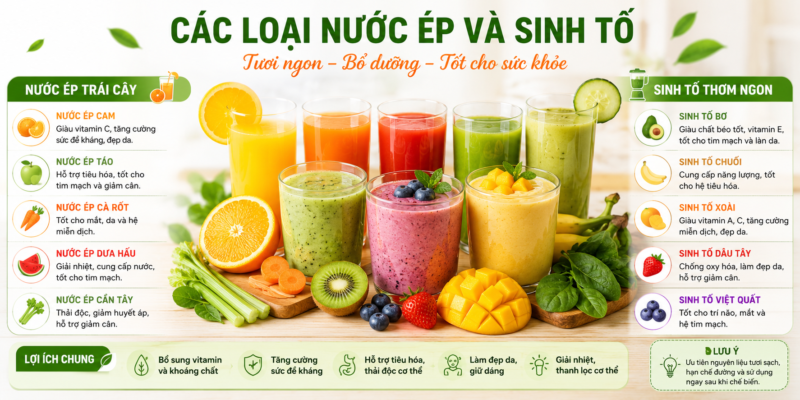 Nước Ép Ngon Từ Trái Cây Tươi Giúp Thanh Lọc Cơ Thể